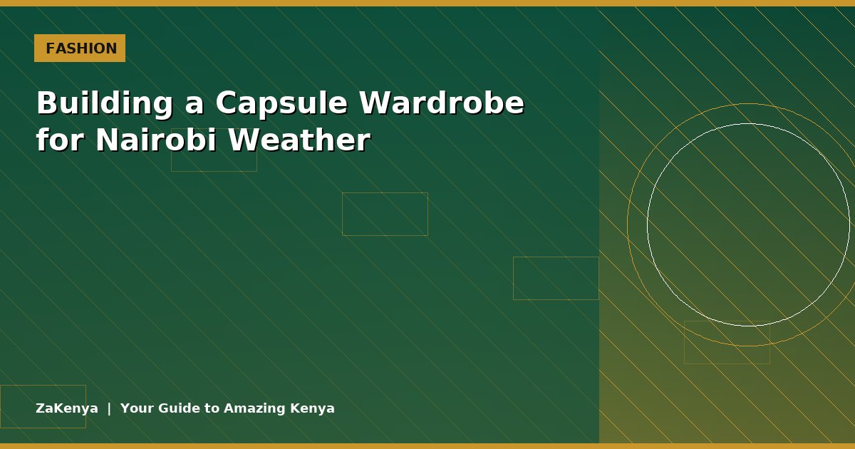 Building a Capsule Wardrobe for Nairobi Weather