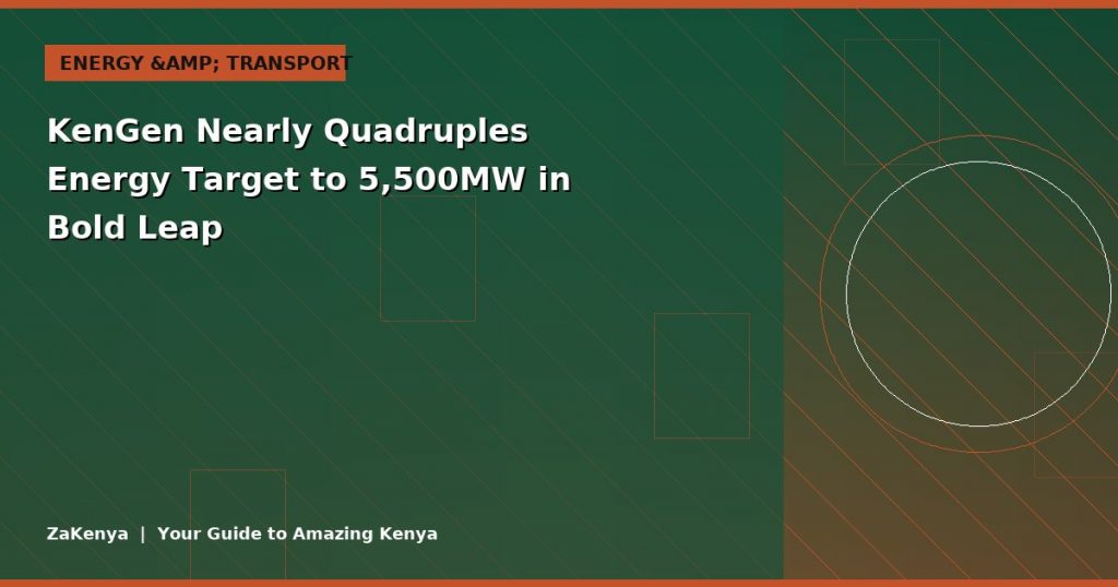 KenGen Nearly Quadruples Energy Target to 5,500MW in Bold Leap