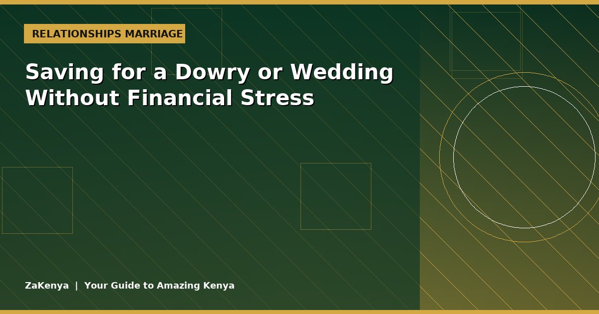 Saving for a Dowry or Wedding Without Financial Stress