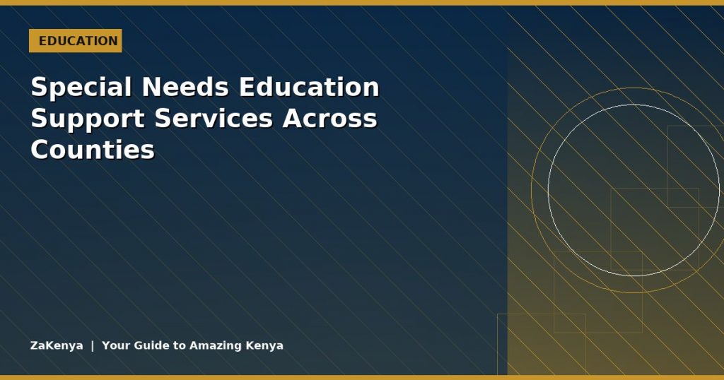 Special Needs Education Support Services Across Counties