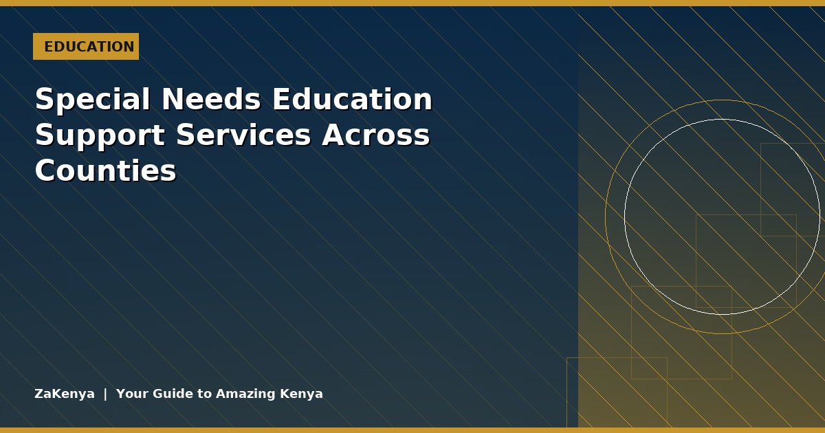 Special Needs Education Support Services Across Counties