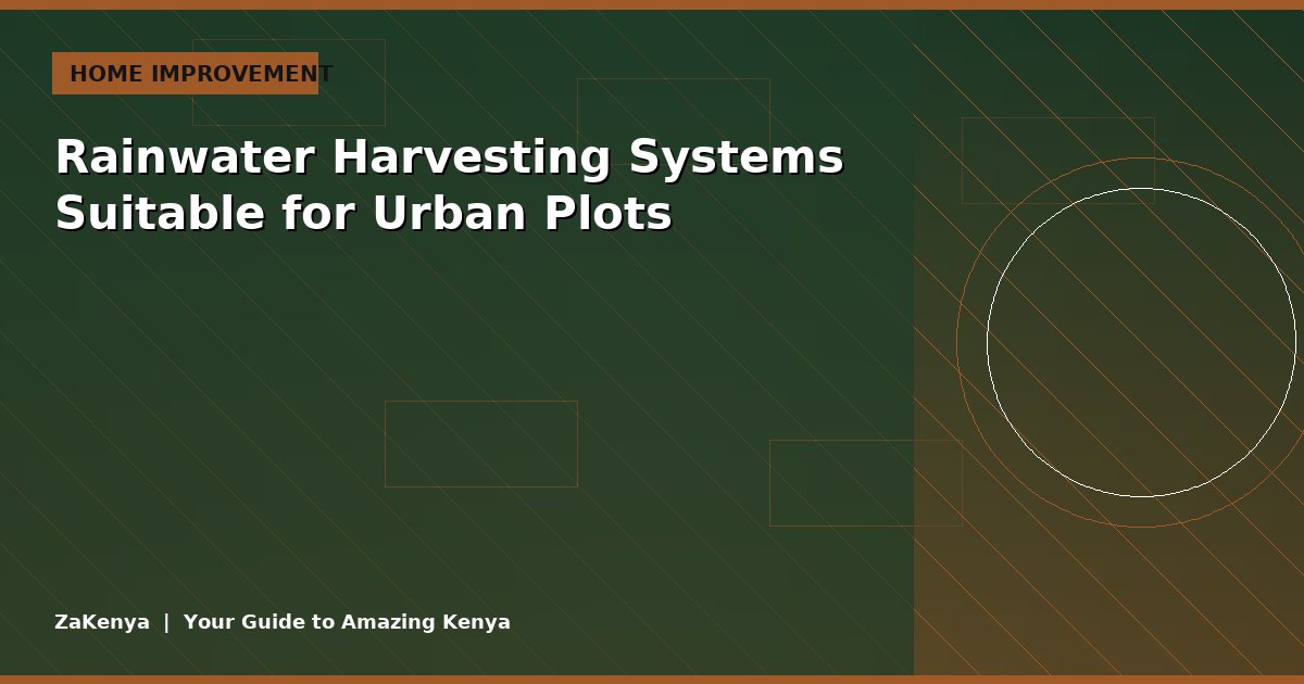 Rainwater Harvesting Systems Suitable for Urban Plots