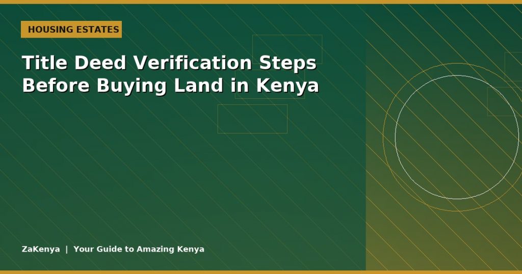 Title Deed Verification Steps Before Buying Land in Kenya