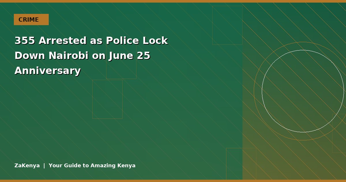 355 Arrested as Police Lock Down Nairobi on June 25 Anniversary